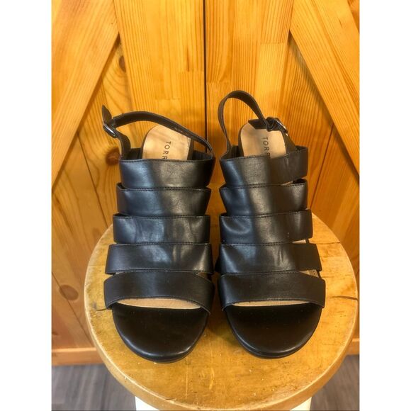 Torrid Black Faux Leather Platform Wedge Size 11W - Picture 2 of 8